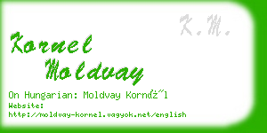 kornel moldvay business card